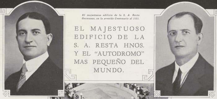 Resta Hermanos im Jahr 1928, vor dem Palacio Alcorta