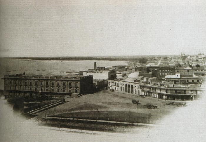 Plan der Plaza de Mayo mit dem Standort der alten Festung